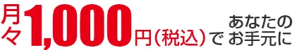 月々1,000円（税込）であなたの手元に